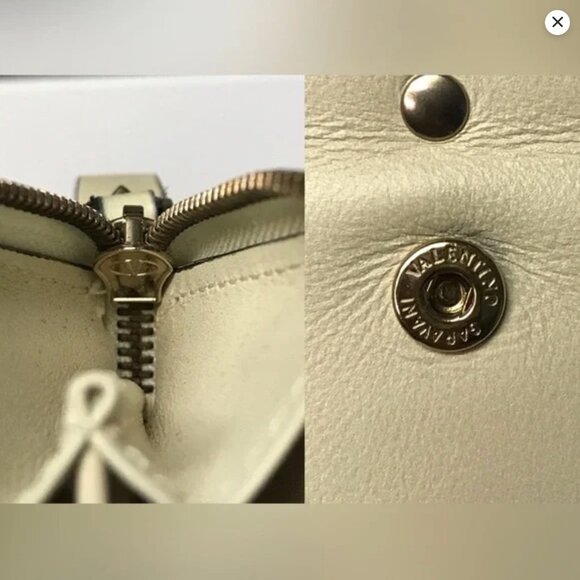Valentino Garavani Rockstud Leather Card Holder Ivory - Picture 4 of 7